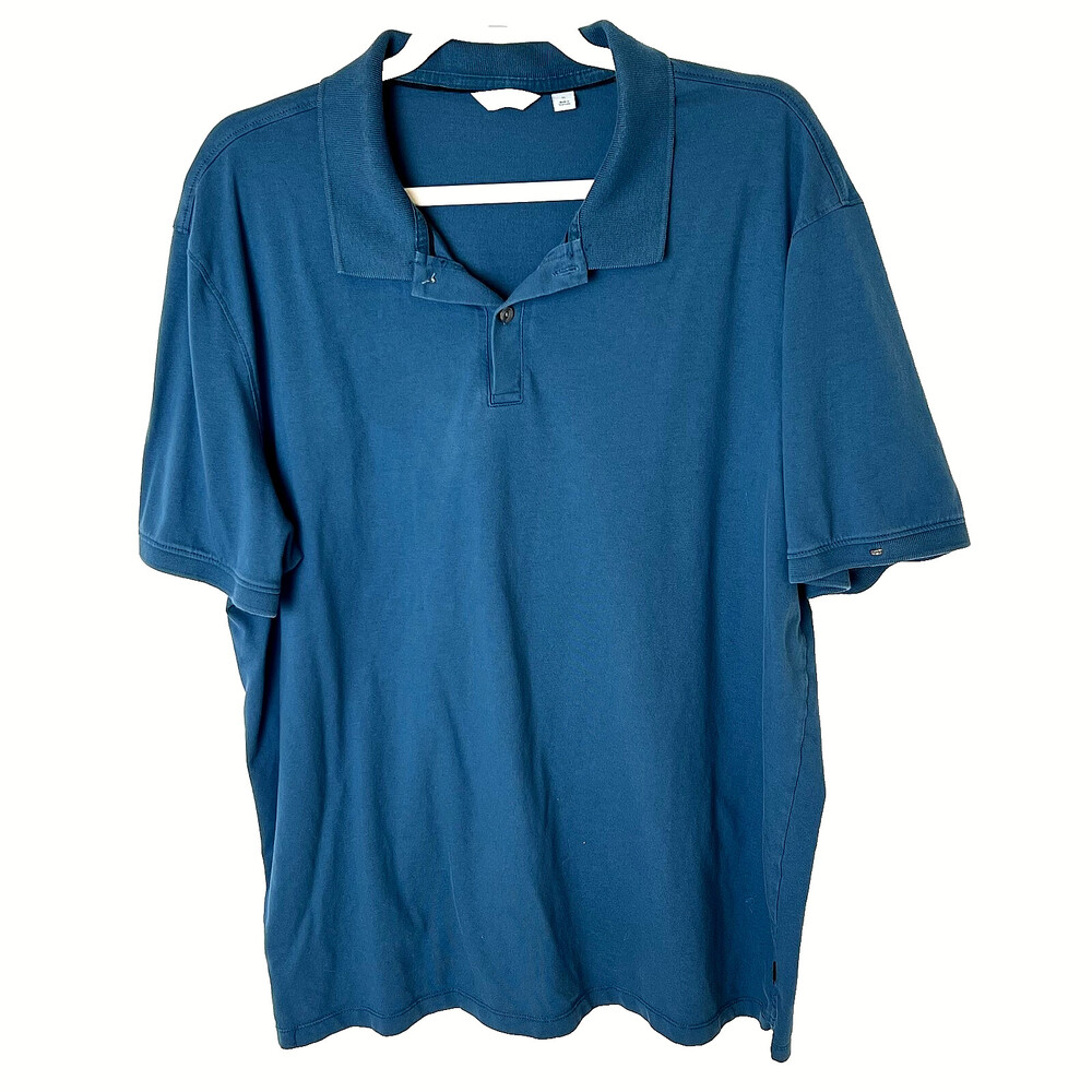 Calvin Klein Polo Shirt Men's XL Teal Blue Cotton Knit